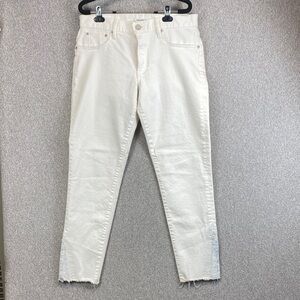 Moussy Vintage Burnside skinny jeans size 30 off white raw hem patchwork details